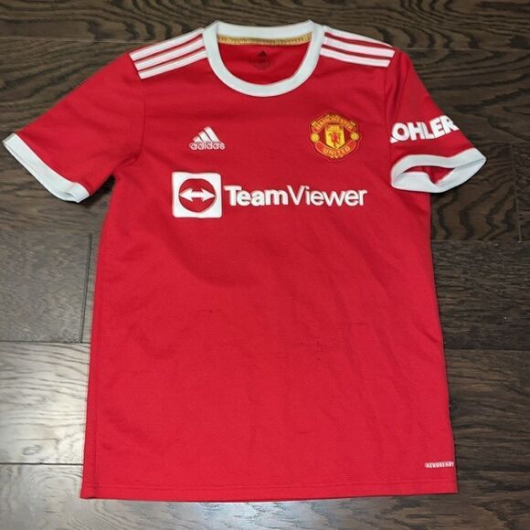 Red adidas Manchester United Soccer Jersey ⚽️ Team Viewer M FA 🏆 champions - Picture 1 of 3